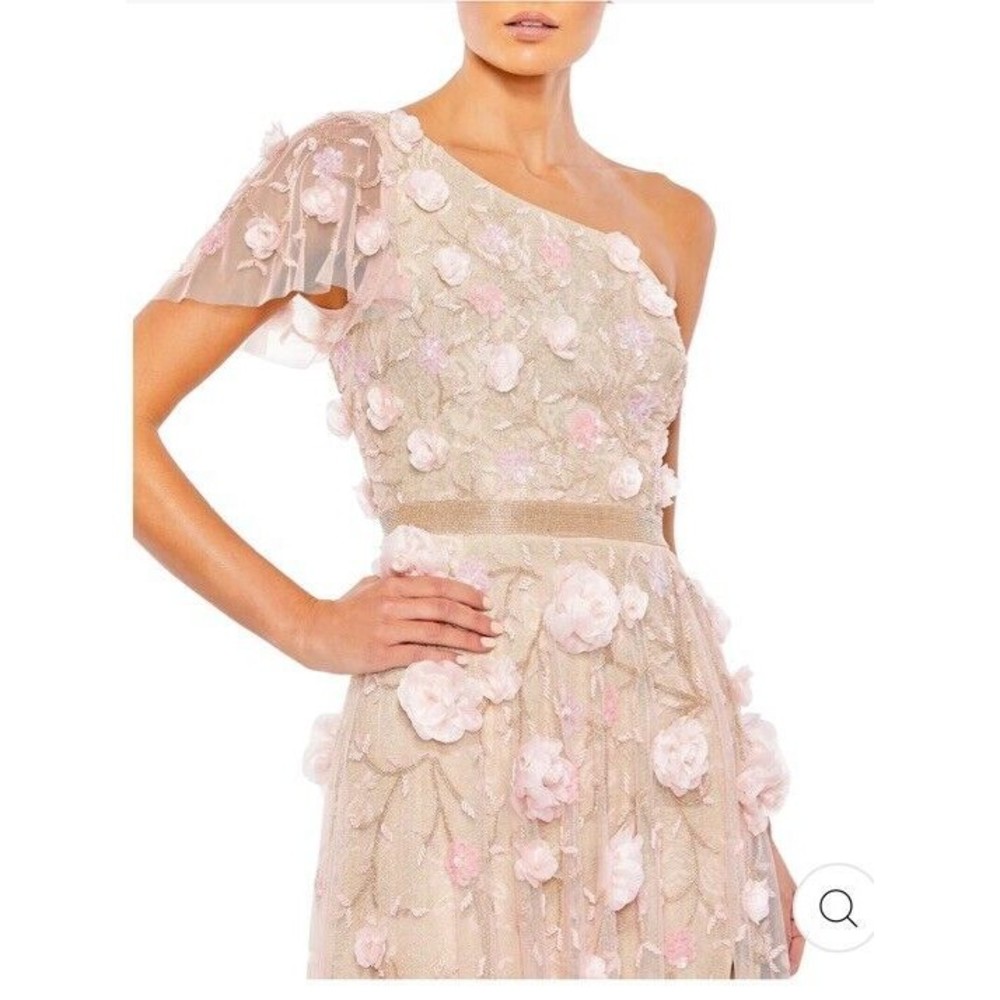 Mac Duggal Women's Floral Embellished One Shoulder A Line Gown Size 18 $998 - Picture 3 of 14
